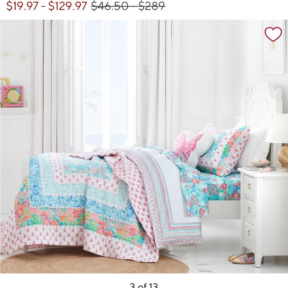 Pottery Barn Teen Multicolor Floral Quilt Set